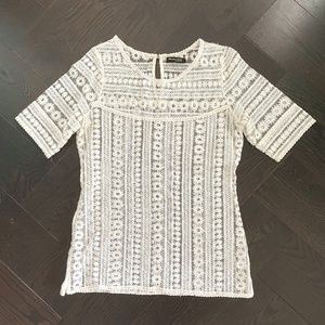 Massimo Dutti lace Tee sz XS